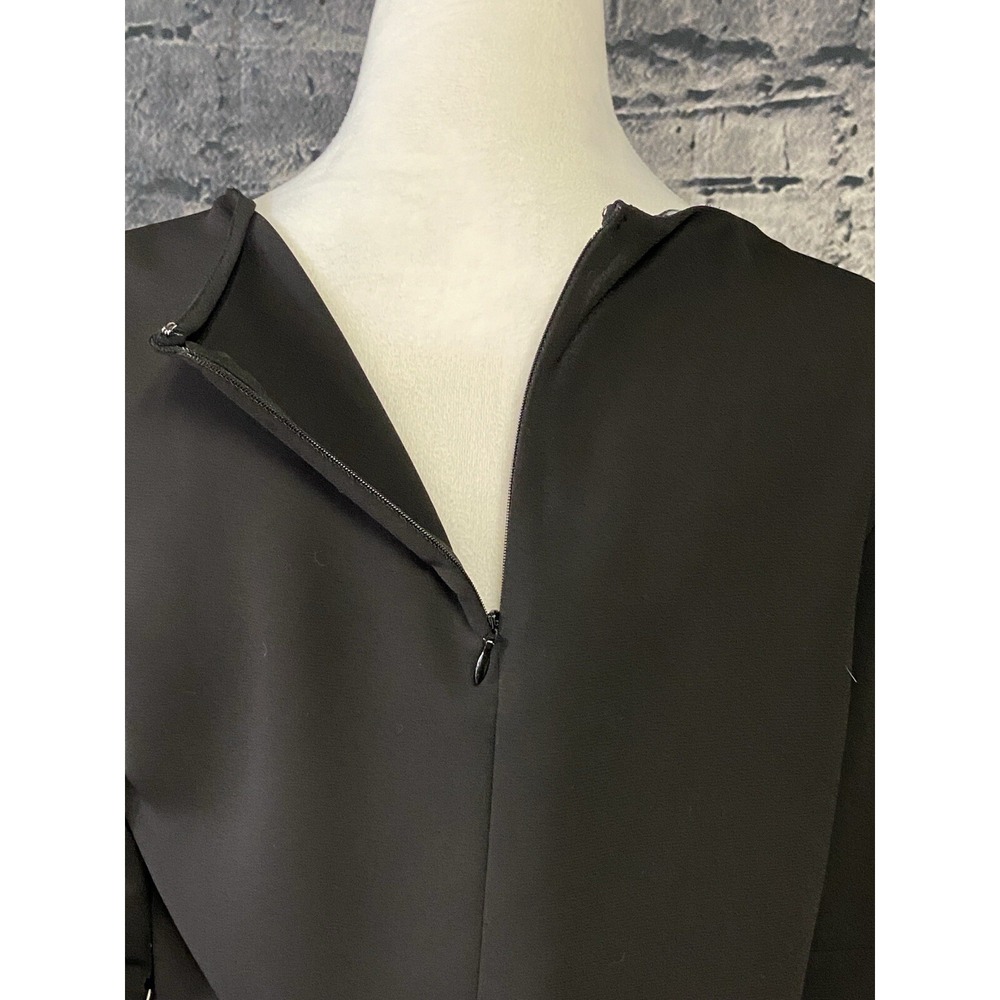 Alfani Blouse Womens Petite S Black Beaded Floral Bell Sleeve Embellished Top - Picture 4 of 12